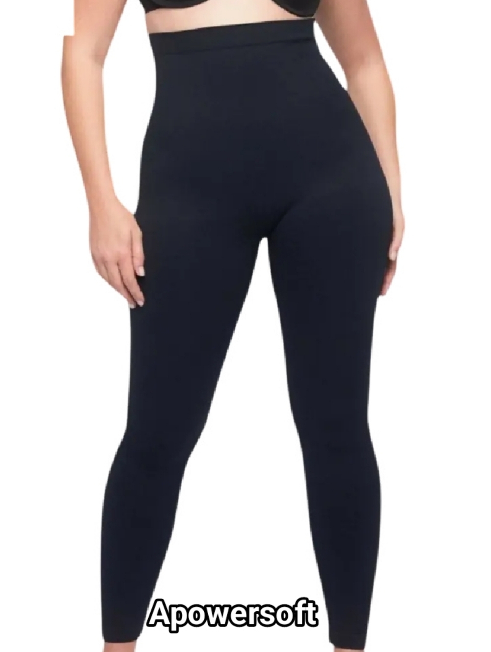 UNDEROUTFIT High Waisted Shaping Leggings Black Size L Nylon Spandex Smoothing A